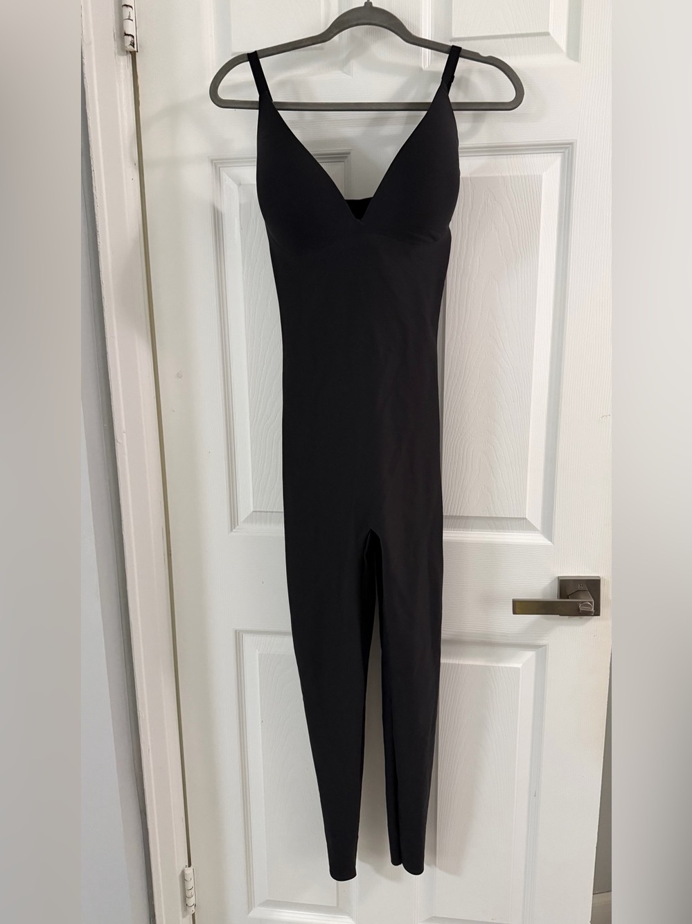 SKIMS Black V-Neck Slim Jumpsuit